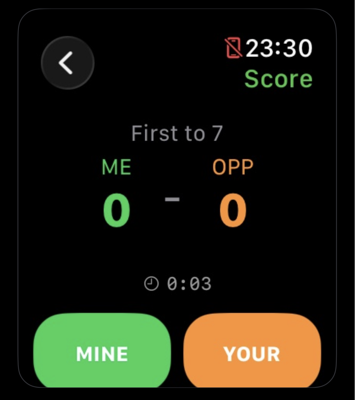 CourtsidePlay on Apple Watch recording point winner